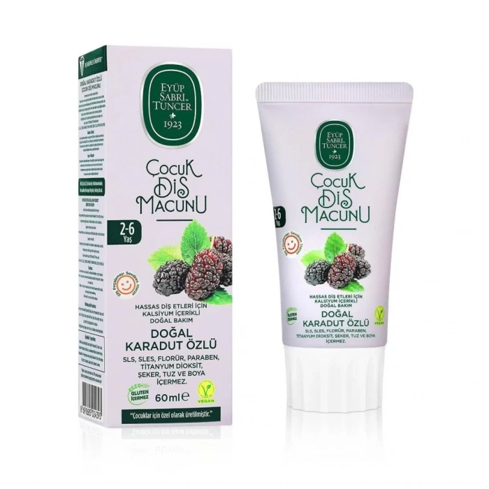 Üreticiniz Doğal Karadut Özlü Diş Macunu 2-6 Yaş 60 Ml