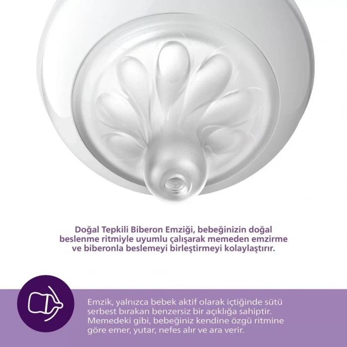 Üreticiniz Doğal Tepkili Natural Response 2li Biberon Emziği No:4 3+ Ay