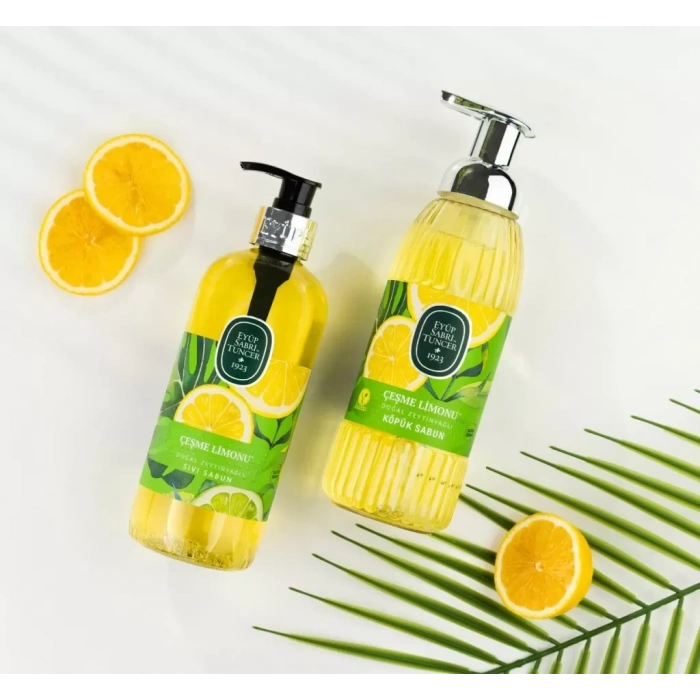 Üreticiniz Doğal Zeytinyağlı Köpük Sabun 500 Ml Çeşme Limonu