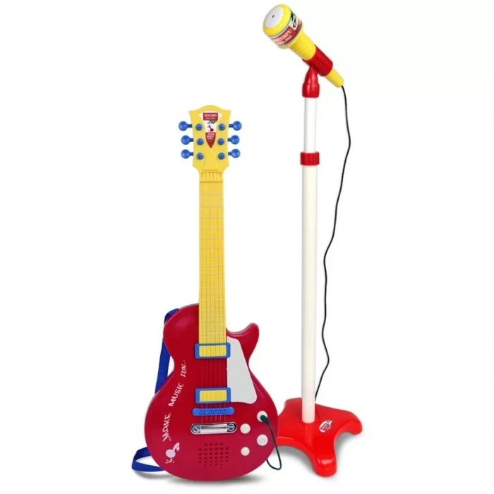 Üreticiniz Elektronik Ayaklı Mikrofonlu Gitar Seti Kırmızı