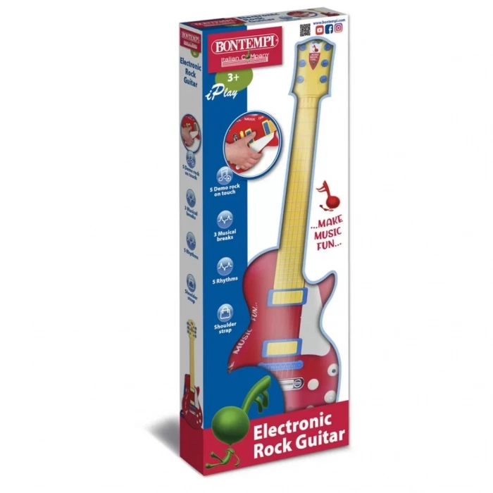 Üreticiniz Elektronik Tuşlu Ve Telli Askılı Kırmızı Gitar