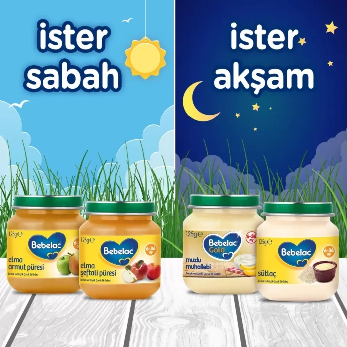 Üreticiniz Elma Şeftali Püresi Kavanoz Maması 125 Gr