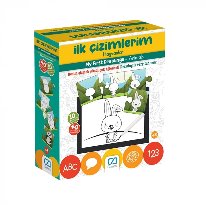 Üreticiniz Games İlk Çizimlerim Hayvanlar 40 Parça 5205