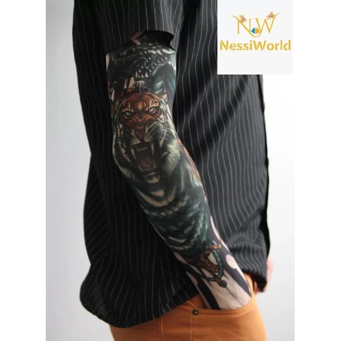 Üreticiniz Giyilebilir Kol Dövmesi Çorap Dövme 3d Baskılı Kol Bacak Dövme 2 Adet Model 3