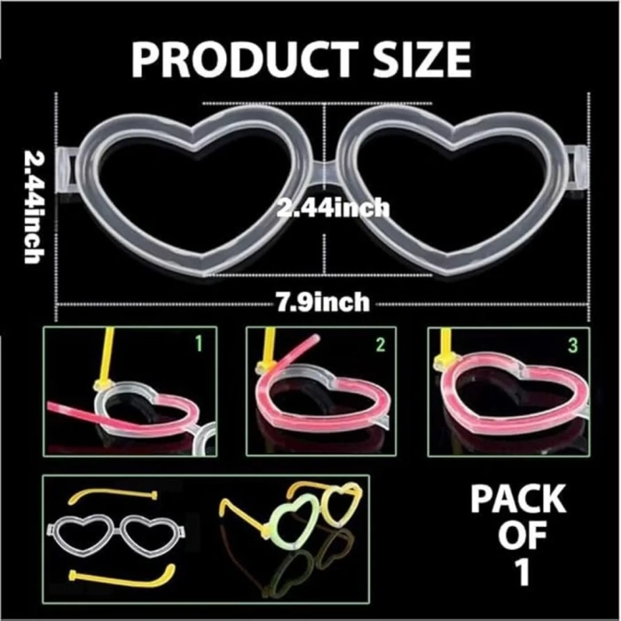 Üreticiniz Glow Kalpli Fosforlu Gözlük 6’lı Renkli Set – Neon Parti
