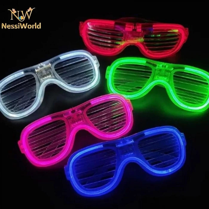 Üreticiniz Glow Model Led Işıklı Parti Gözlüğü 3 Modlu 5 Renk 5 Adet