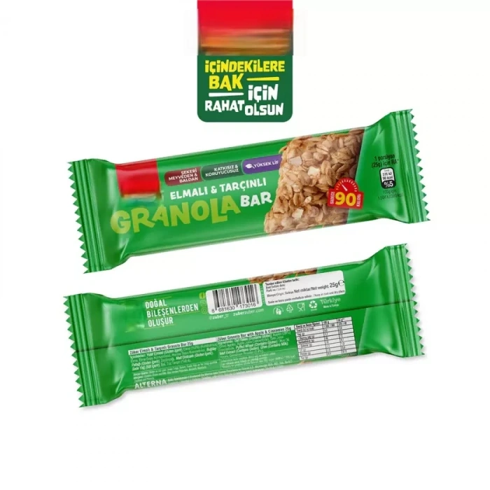 Üreticiniz Granola Bar 25 Gr Elmalı Ve Tarçınlı