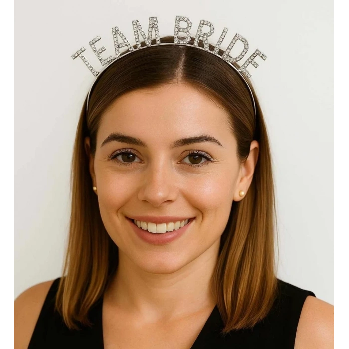 Üreticiniz Gümüş Renk Team Bride Taç Plastik – Gelin Ve Nedime Tacı