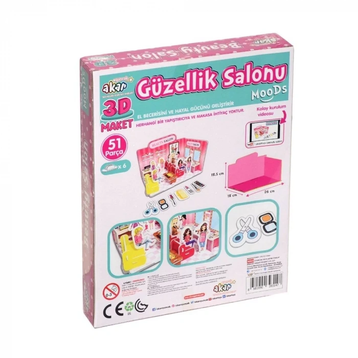 Üreticiniz Güzellik Salonu Maket 3 Boyutlu Puzzle