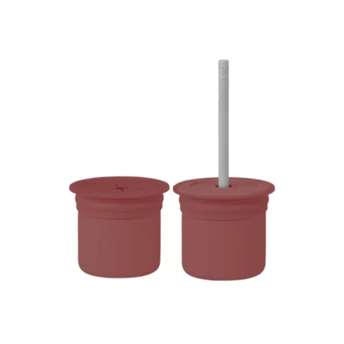 Üreticiniz Ham+hüp Pipetli Silikon Bardak Seti Velvet Rose / Powder Grey