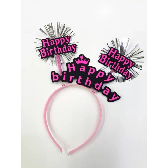 Üreticiniz Happy Birthday Neon Renk Doğum Günü Tacı 12 Adet