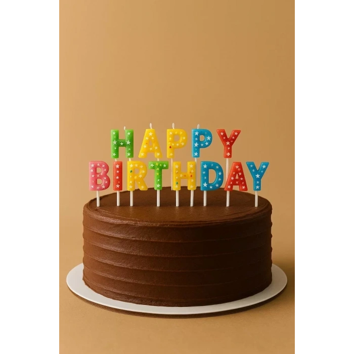 Üreticiniz Happy Birthday Renkli Mum