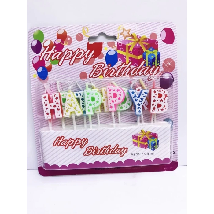 Üreticiniz Happy Birthday Renkli Mum
