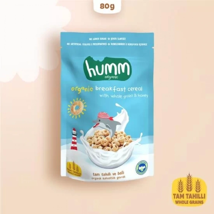 Üreticiniz Humm Organik Tam Tahıllı Ve Ballı Kahvaltılık Gevrek 80 Gr