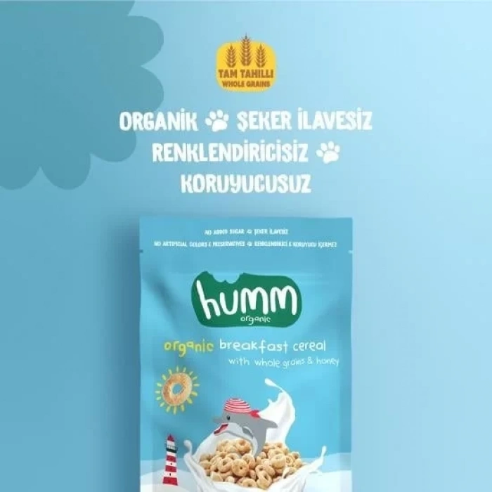 Üreticiniz Humm Organik Tam Tahıllı Ve Ballı Kahvaltılık Gevrek 80 Gr