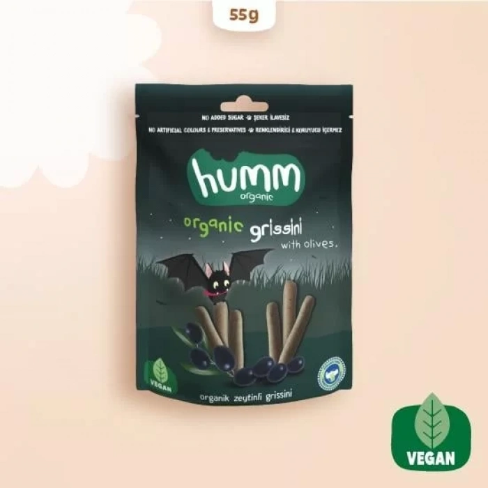 Üreticiniz Humm Organik Vegan Zeytinli Grissini 55 Gr