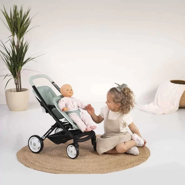 Üreticiniz İkiz Oyuncak Bebek Arabası Yeşil