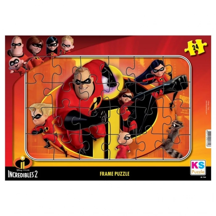 Üreticiniz Inc 704 Incredibles 2 Frame Puzzle 24 Parça