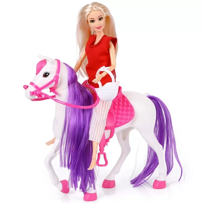 Üreticiniz Jasmine Atlı Bebek Beyaz-pembe