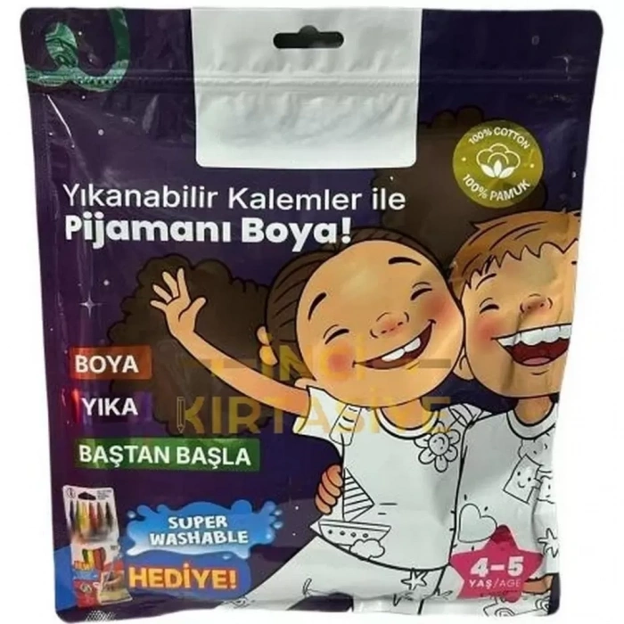 Üreticiniz Kalem Hediyeli Boyanabilir Pijama 4-5 Yaş