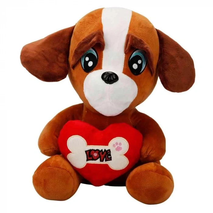 Üreticiniz Kalpli Köpek Peluş Oyuncak 30 Cm