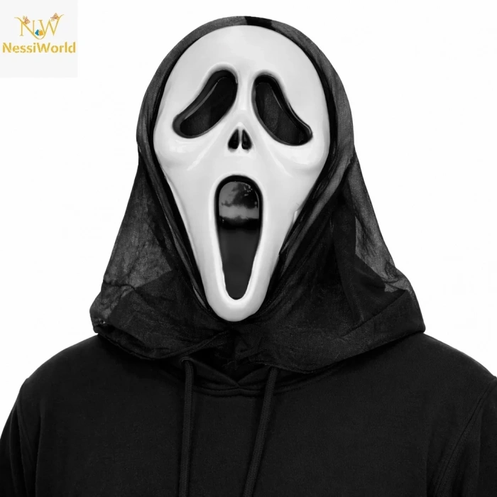 Üreticiniz Kapşonlu Çığlık Maskesi Scream Maskesi - Hayalet Maskesi 33x21 Cm