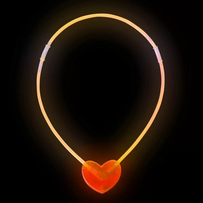 Üreticiniz Karanlıkta Yanan Glow Stick Kalp Şekilli Kolye 6 Renk 6 Adet