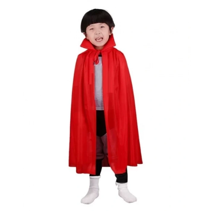 Üreticiniz Kırmızı Renk Yakalı Pelerin Çocuk Boy 90 Cm
