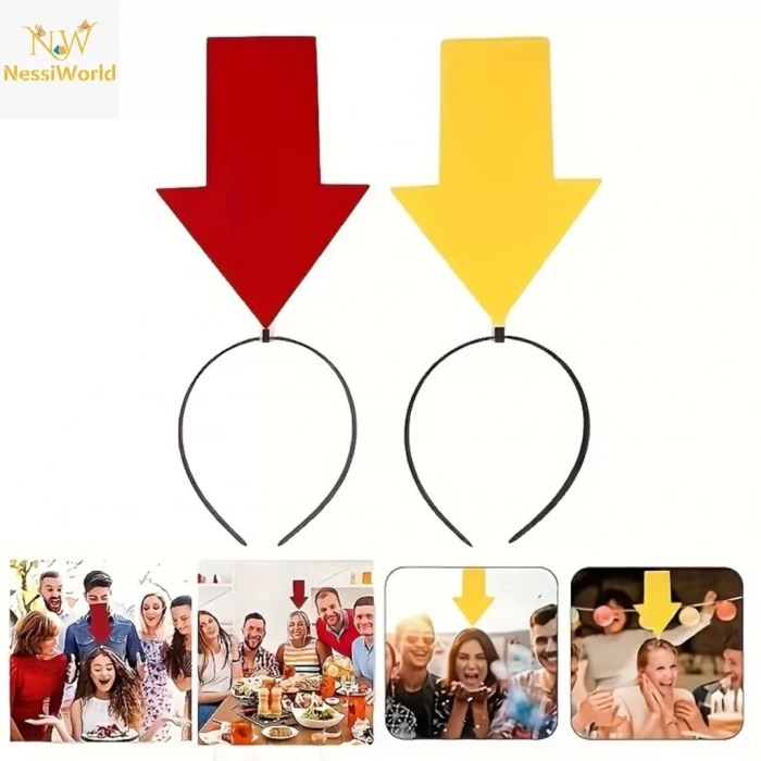Üreticiniz Kişiselleştirilebilir Ok İşaretli Mesaj Tacı (2’li Set Sarı-kırmızı)
