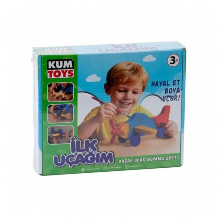 Üreticiniz Km5869  İlk Uçağım Ahşap Boyama Seti