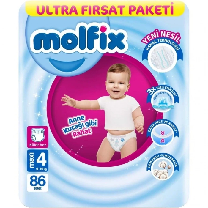 Üreticiniz Külot Bez Ultra Fırsat Paketi 4 Beden 9-14 Kg 86 Adet