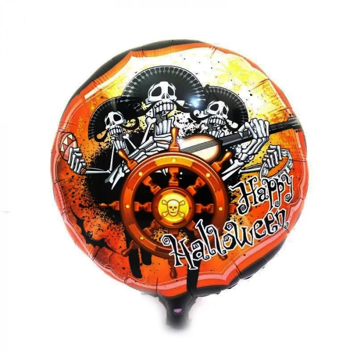 Üreticiniz Kuru Kafalı Korsanlar Halloween Şekilli Folyo Balon 45 Cm