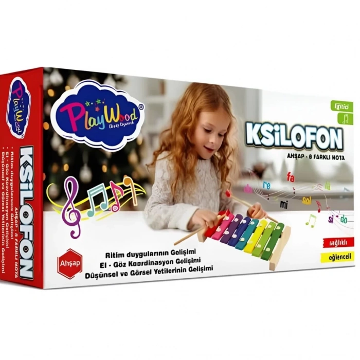 Üreticiniz Kutuda Ahşap 8 Farklı Notalı Ksilofon Nessiworld