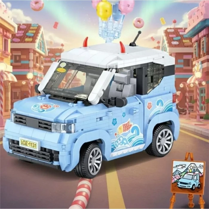 Üreticiniz Lz-1131  balon Arabası Mavi 875 Parça Block Oyuncak