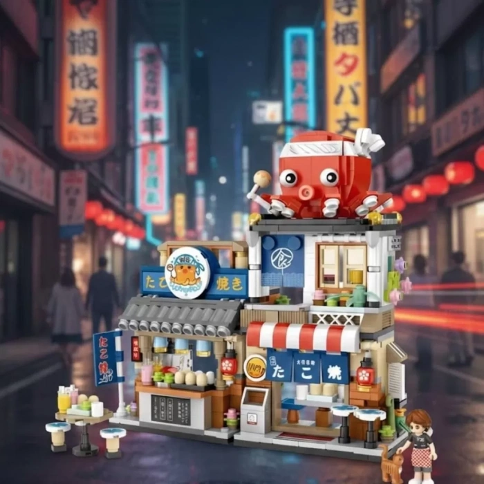 Üreticiniz Lz-1218  japon Katlanır Yemek Sokağı 722 Parça Block Oyuncak