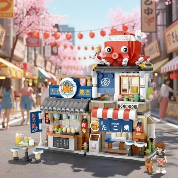 Üreticiniz Lz-1218  japon Katlanır Yemek Sokağı 722 Parça Block Oyuncak