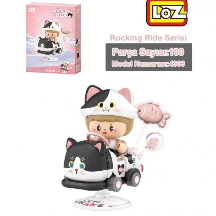 Üreticiniz Lz-4303 Nessiworld Holstein Cat Sallanma Sürüşü 190 Parça Block Oyuncak