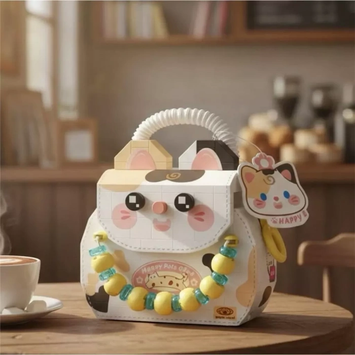 Üreticiniz Lz-8843  Kedi Figürlü Meyve Çantası 360 Parça Block Oyuncak