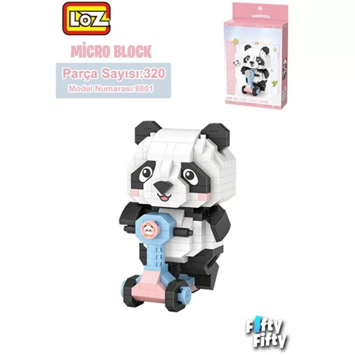 Üreticiniz Lz8801 Panda Scooter Block Oyuncak 320 Parça