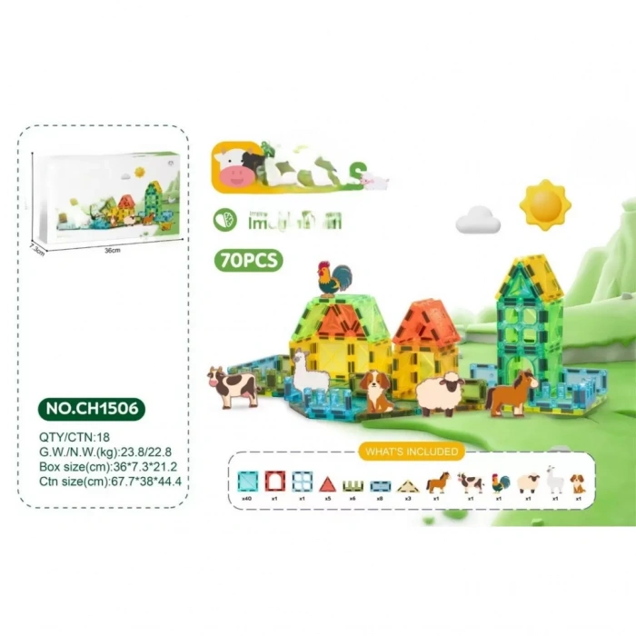 Üreticiniz Magnetic Blok 5.5 Cm 70 Parça