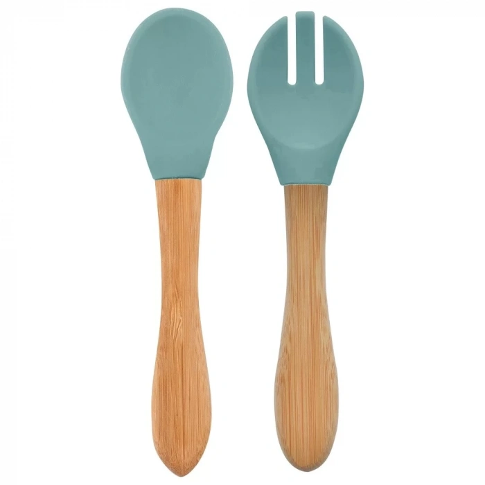 Üreticiniz Mama Kaşığı Ve Çatal Seti Aqua Green