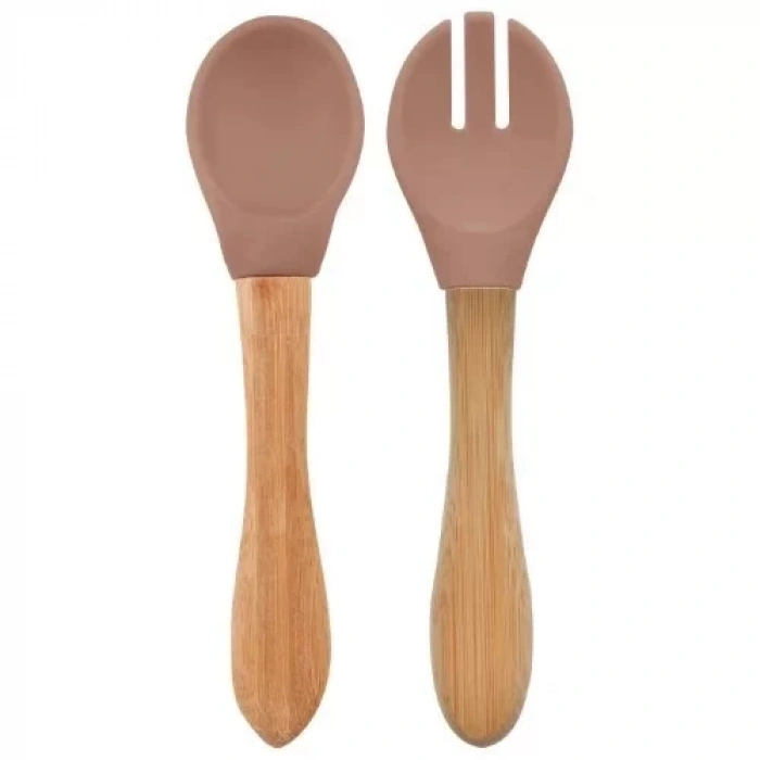 Üreticiniz Mama Kaşığı Ve Çatal Seti Woody Brown