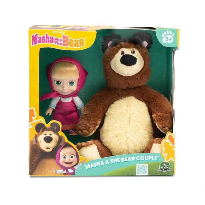 Üreticiniz Masha İle Koca Ayı 20 Cm Peluş 12 Cm Bebek Mha21000