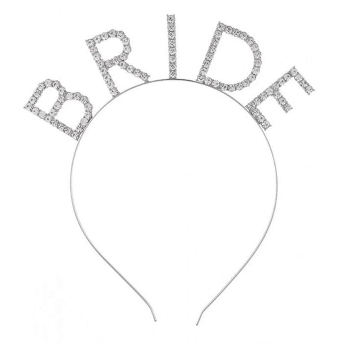 Üreticiniz Mega Boy Kristal Taşlı Gümüş Bride Taç Gelin Tacı 20x21 Cm