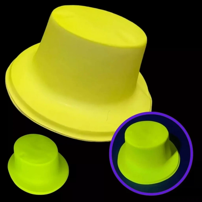 Üreticiniz Neon Partisi Sarı Renk Plastik Fötr Şapka