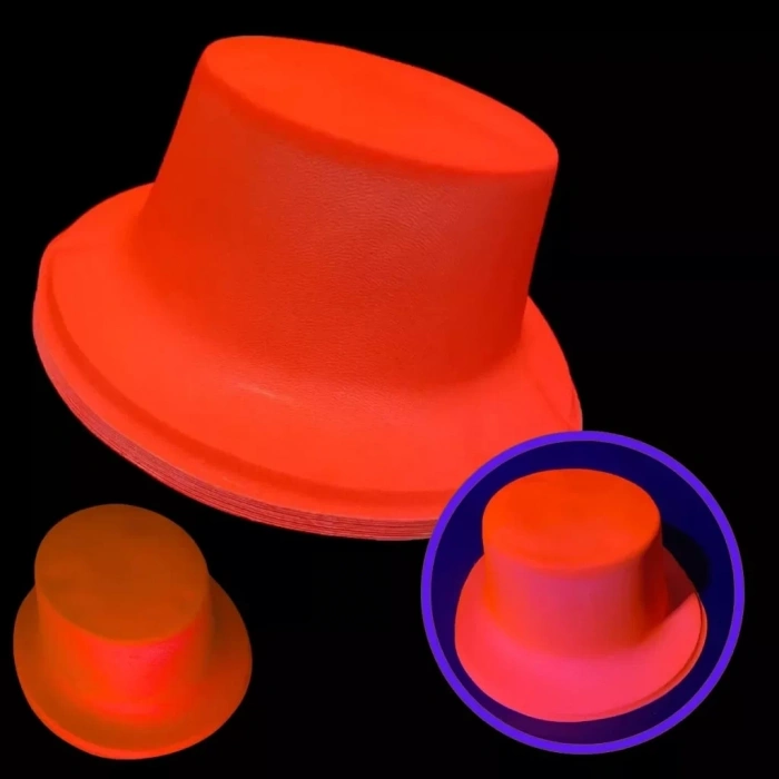 Üreticiniz Neon Partisi Turuncu Renk Plastik Fötr Şapka