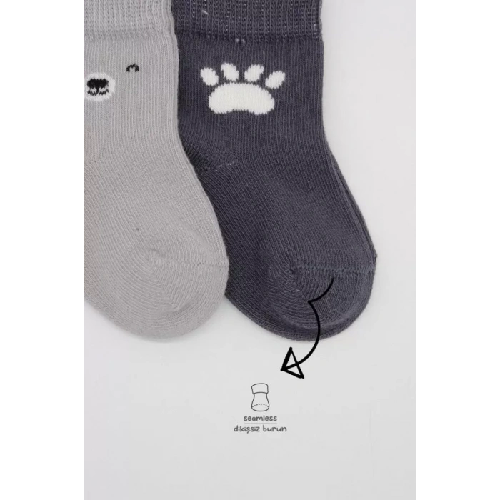 Üreticiniz Nessiworld Bear Penye Soket Çorap 2li Bs10116 Gri