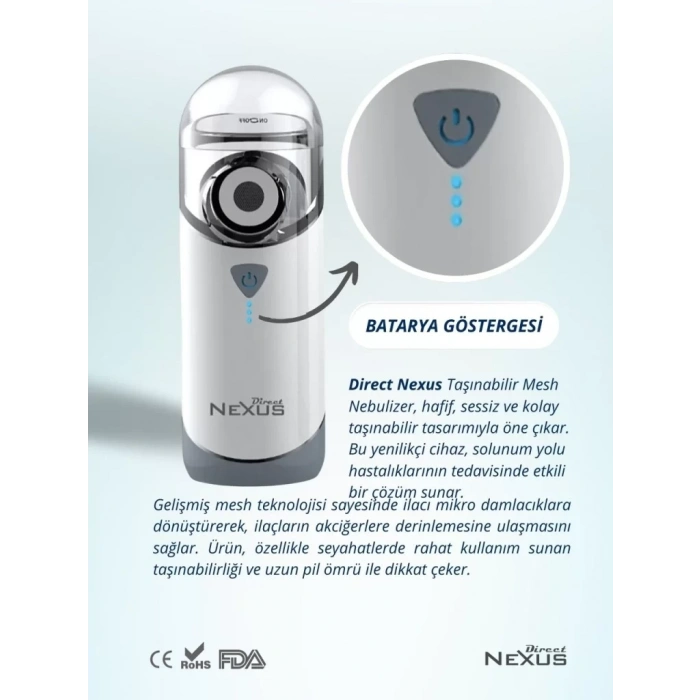Üreticiniz Nexus Taşınabilir Mesh Hava Makinesi Nebulizatör
