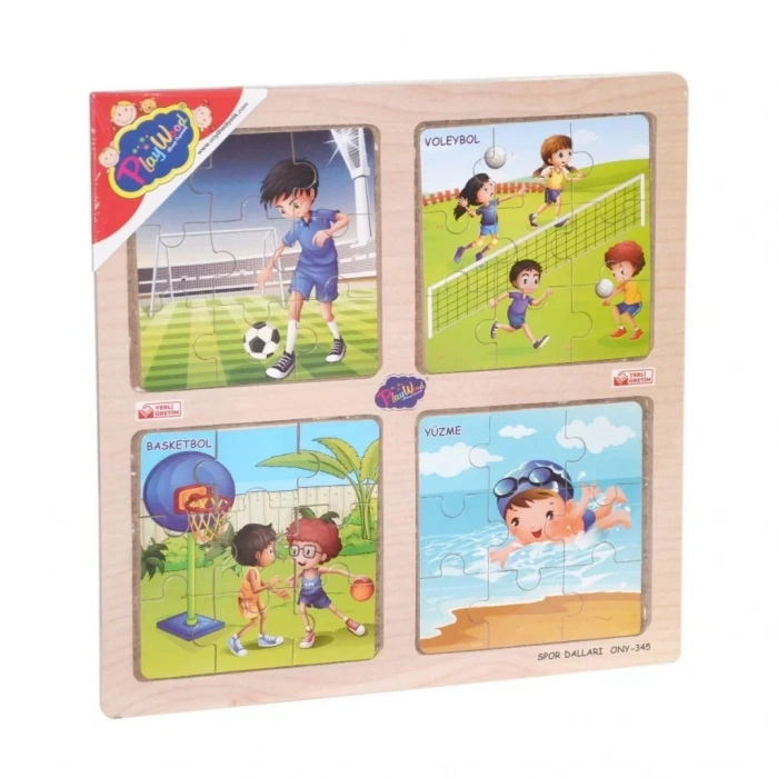 Üreticiniz Ony-343/344/345/346 Ahşap Eğitici 4lü Puzzle -onyıl