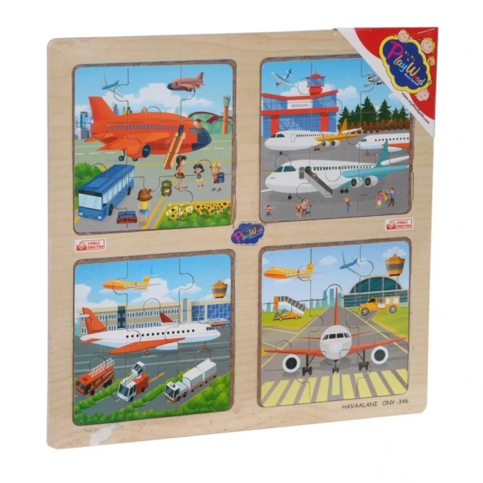 Üreticiniz Ony-343/344/345/346 Ahşap Eğitici 4lü Puzzle -onyıl